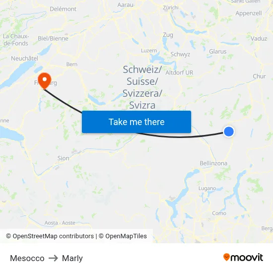 Mesocco to Marly map