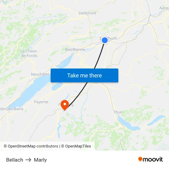 Bellach to Marly map