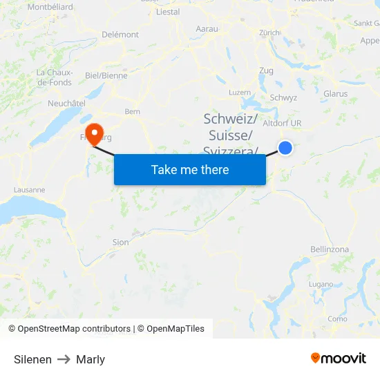 Silenen to Marly map