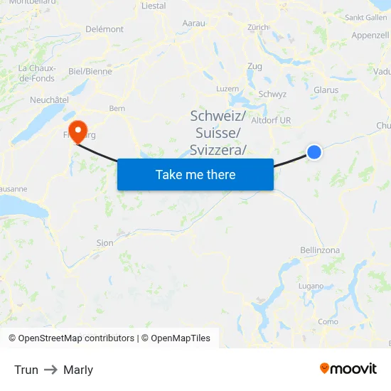 Trun to Marly map