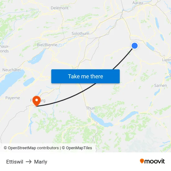 Ettiswil to Marly map