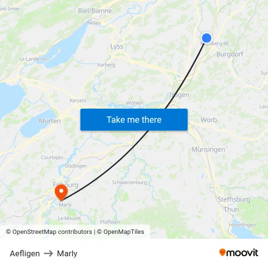 Aefligen to Marly map