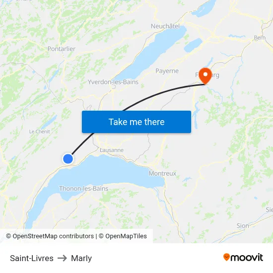 Saint-Livres to Marly map