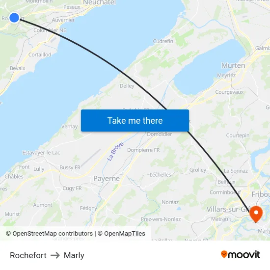 Rochefort to Marly map