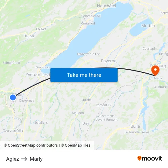 Agiez to Marly map