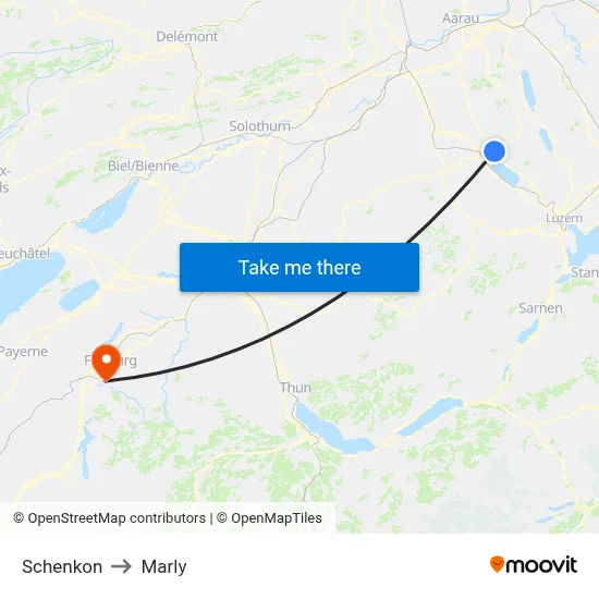 Schenkon to Marly map