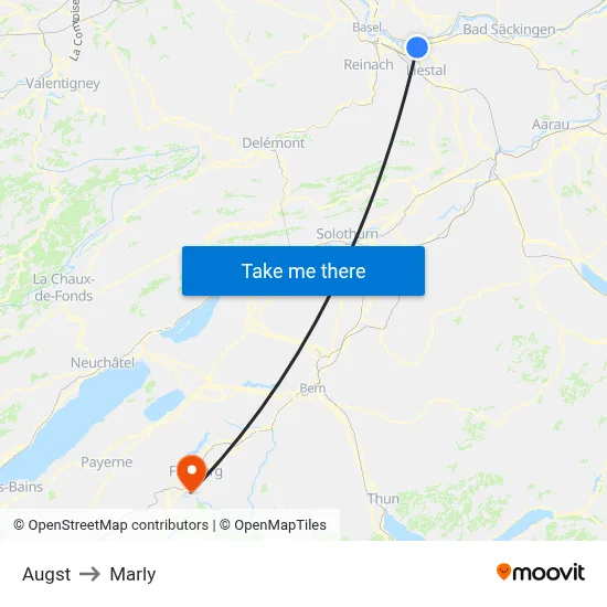 Augst to Marly map