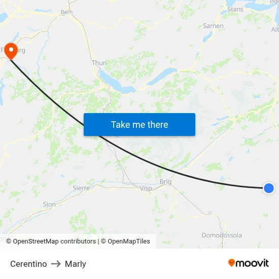 Cerentino to Marly map