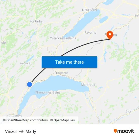 Vinzel to Marly map