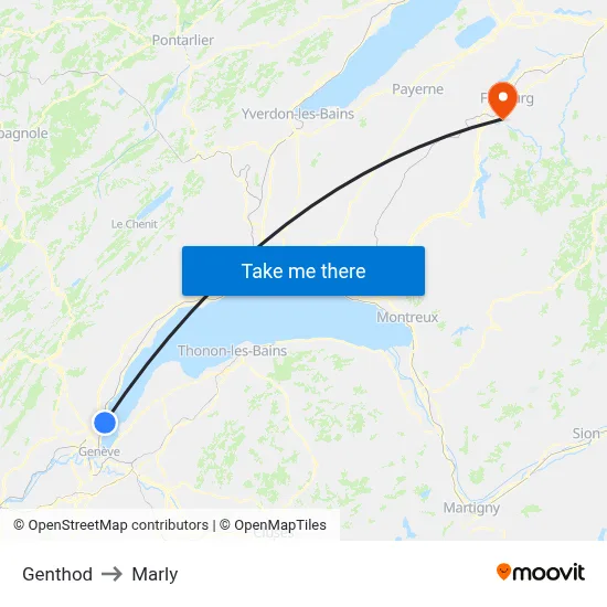 Genthod to Marly map