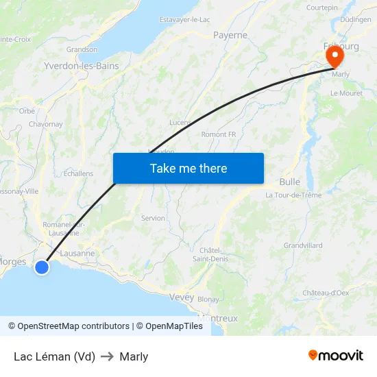 Lac Léman (Vd) to Marly map
