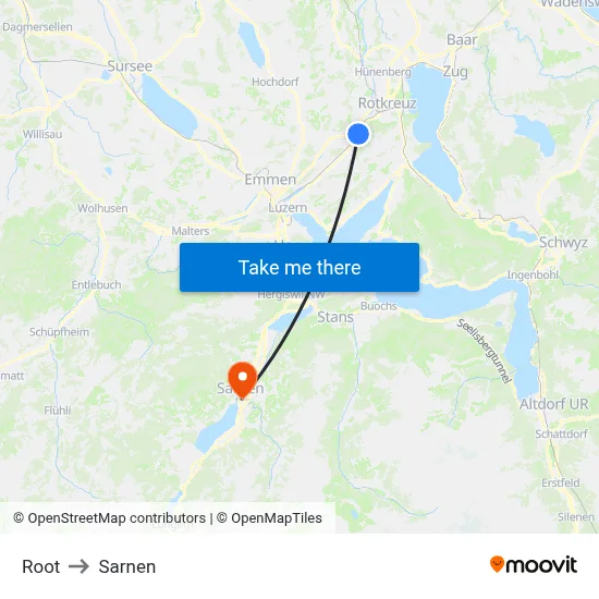 Root to Sarnen map