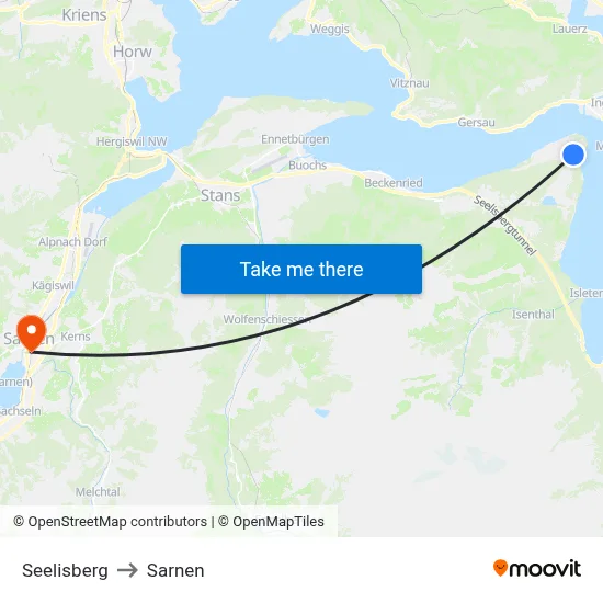 Seelisberg to Sarnen map