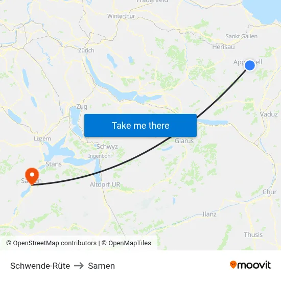 Schwende-Rüte to Sarnen map