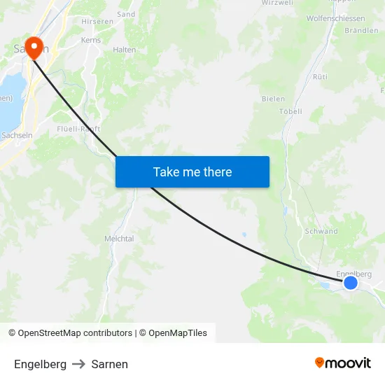 Engelberg to Sarnen map