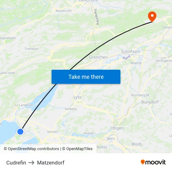 Cudrefin to Matzendorf map