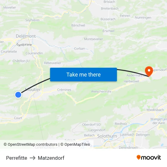 Perrefitte to Matzendorf map
