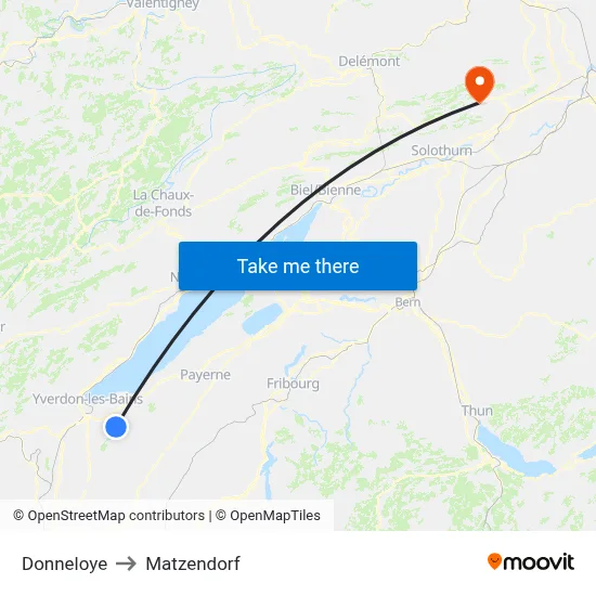 Donneloye to Matzendorf map