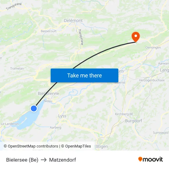 Bielersee (Be) to Matzendorf map