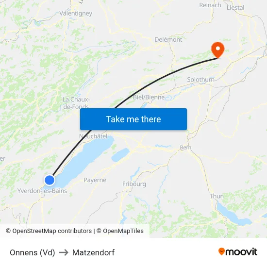 Onnens (Vd) to Matzendorf map