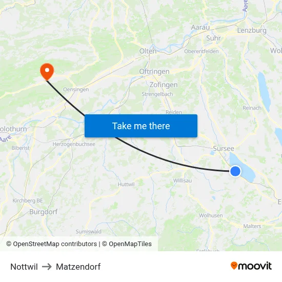 Nottwil to Matzendorf map