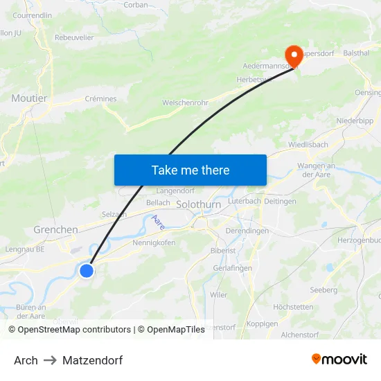 Arch to Matzendorf map