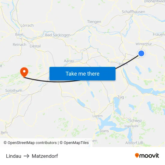 Lindau to Matzendorf map