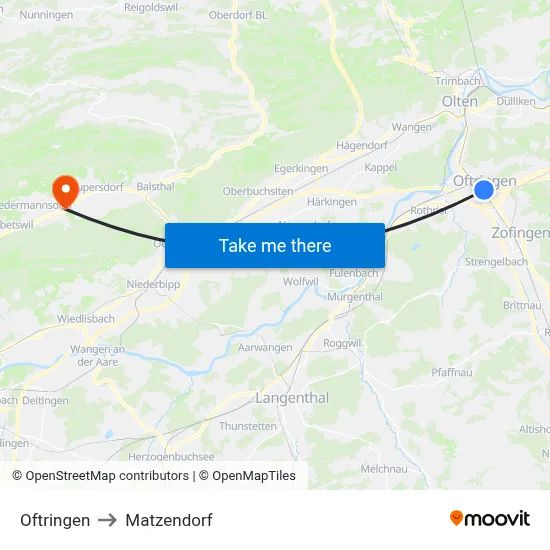 Oftringen to Matzendorf map