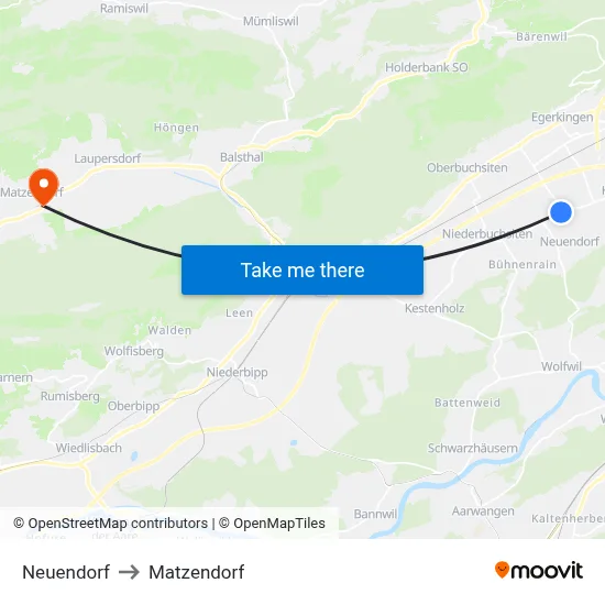 Neuendorf to Matzendorf map
