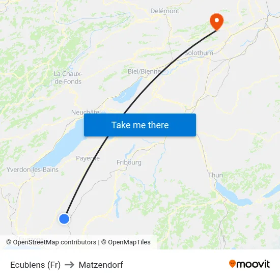 Ecublens (Fr) to Matzendorf map