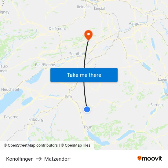 Konolfingen to Matzendorf map