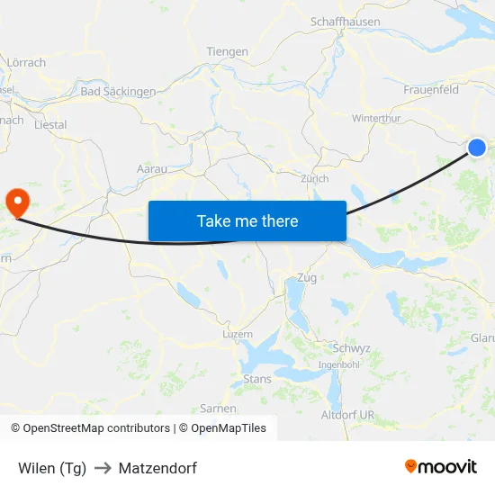 Wilen (Tg) to Matzendorf map