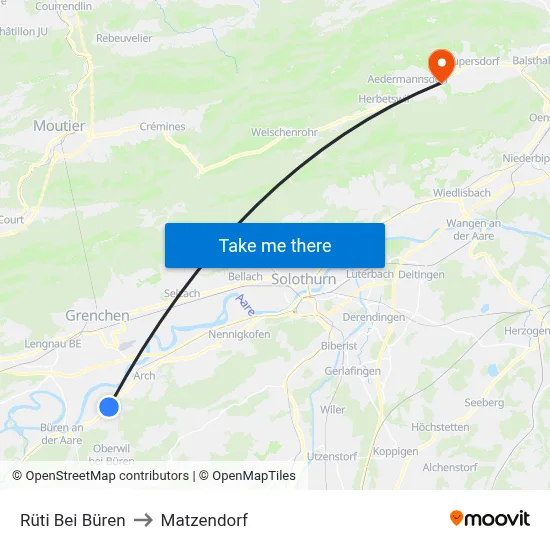 Rüti Bei Büren to Matzendorf map