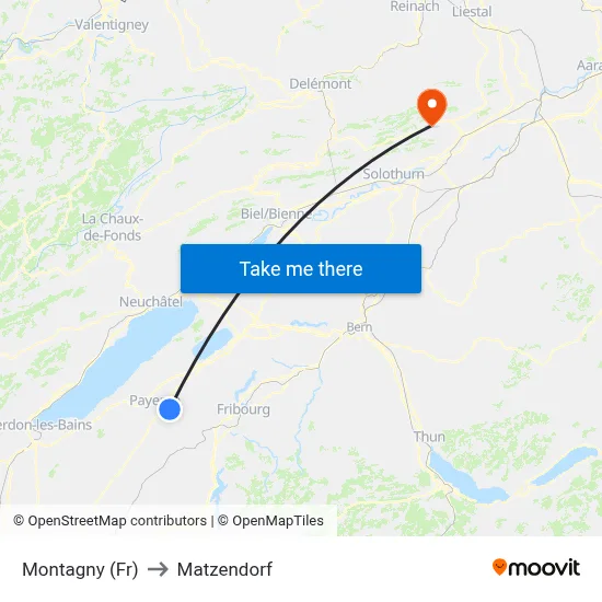 Montagny (Fr) to Matzendorf map