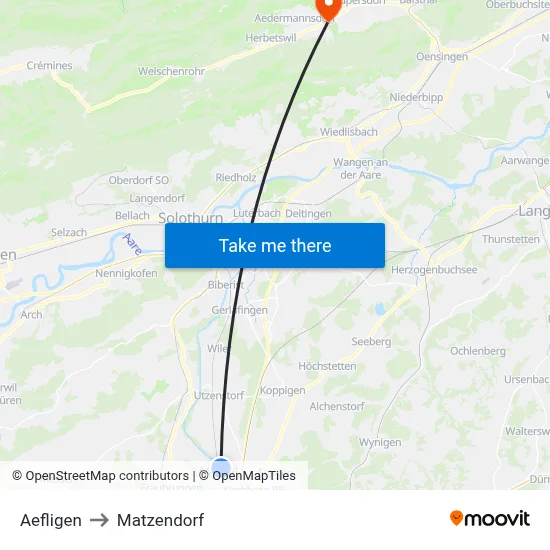 Aefligen to Matzendorf map