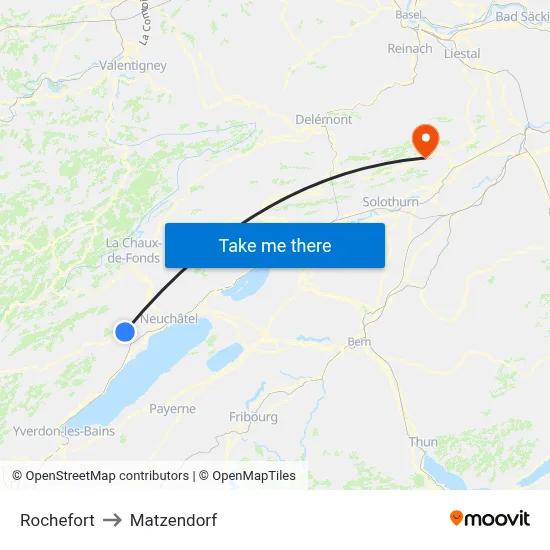 Rochefort to Matzendorf map