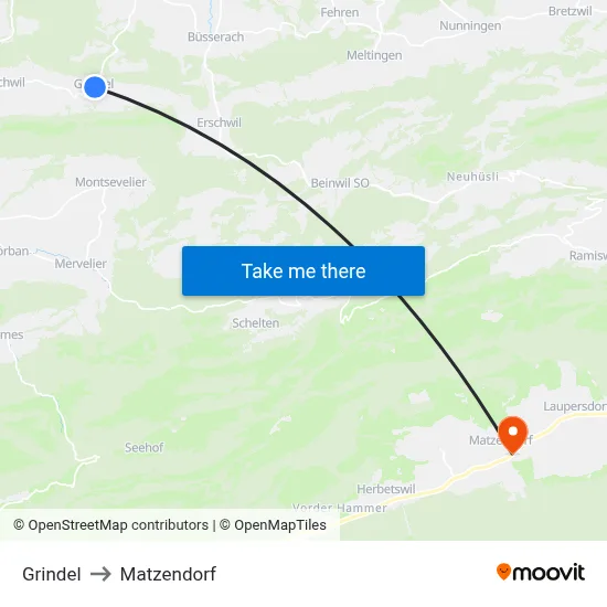 Grindel to Matzendorf map