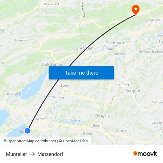 Muntelier to Matzendorf map