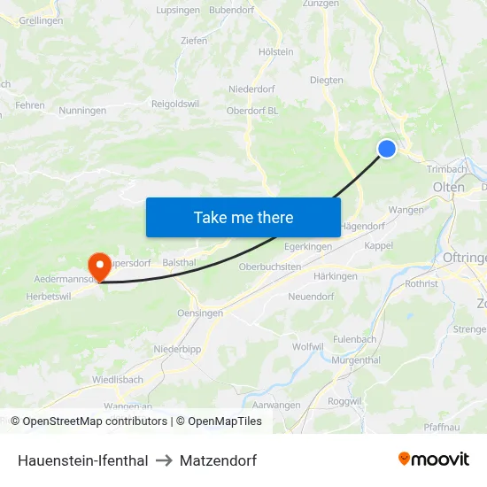 Hauenstein-Ifenthal to Matzendorf map