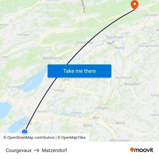 Courgevaux to Matzendorf map