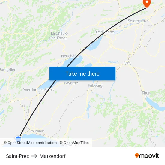Saint-Prex to Matzendorf map