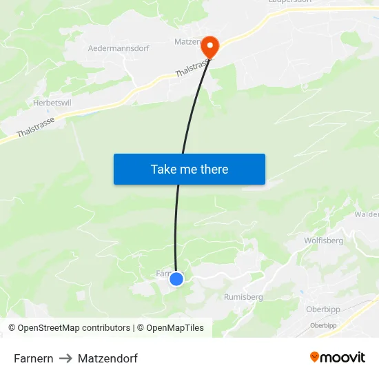 Farnern to Matzendorf map