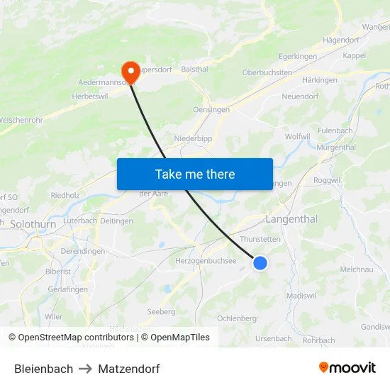 Bleienbach to Matzendorf map