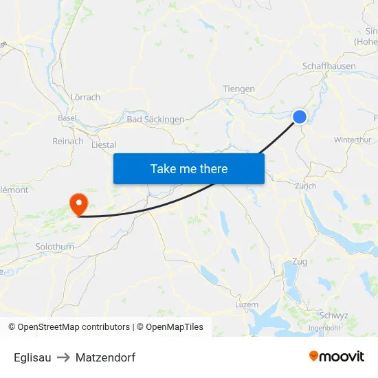 Eglisau to Matzendorf map