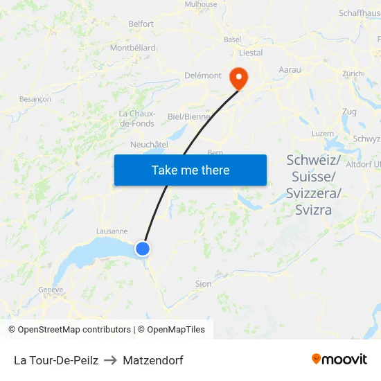 La Tour-De-Peilz to Matzendorf map