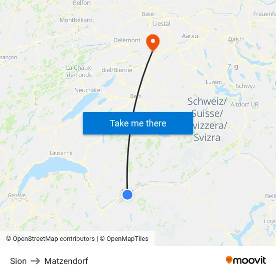 Sion to Matzendorf map