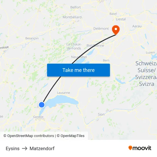 Eysins to Matzendorf map