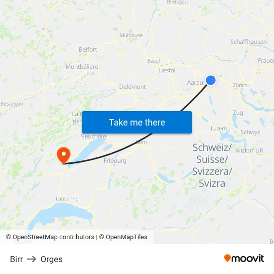 Birr to Orges map