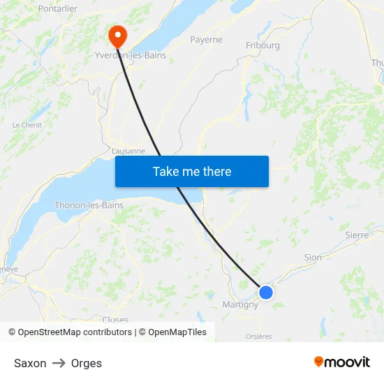 Saxon to Orges map