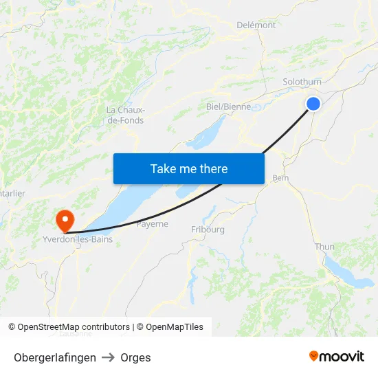 Obergerlafingen to Orges map